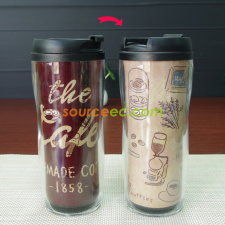 禮品訂造變色雙層塑料杯紀念品