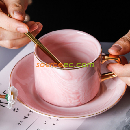 禮品訂造大理石花紋陶瓷杯紀念品