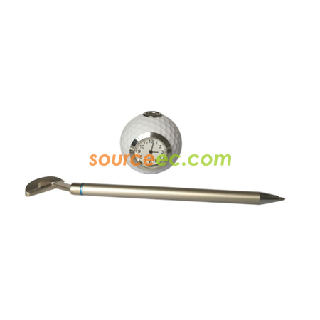 禮品訂造高爾夫時鐘圓珠筆紀念品