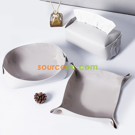 禮品訂造北歐皮質收納盒置物桌面收納盒樣板房臥室零食收納盒簡約收納紀念品