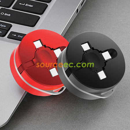 禮品訂造3合1伸縮充電線紀念品