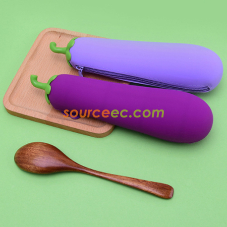 禮品訂造可愛矽膠蔬菜筆袋紀念品