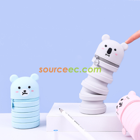 禮品訂造可愛卡通伸縮筆袋紀念品