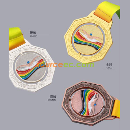 禮品訂造旋轉游泳獎牌紀念品