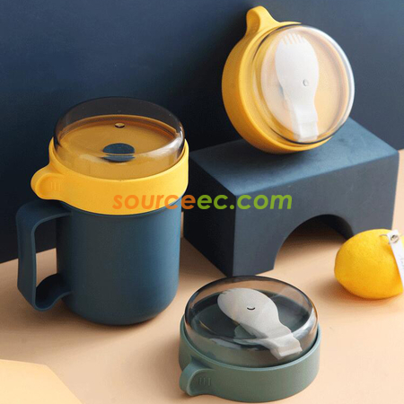 禮品訂造便攜式帶蓋勺湯杯紀念品