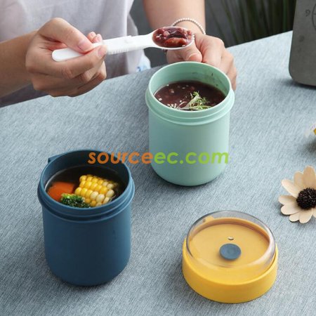 禮品訂造便攜式帶蓋勺湯杯紀念品