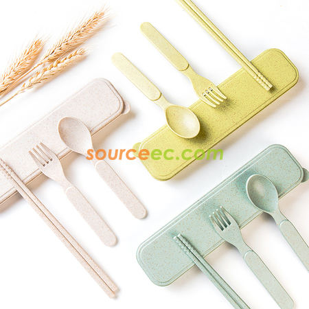 禮品訂造麥稈兒童餐具套裝紀念品