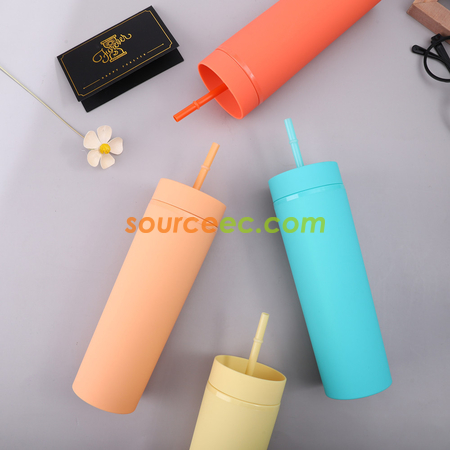 禮品訂造飲管雙層直身杯紀念品
