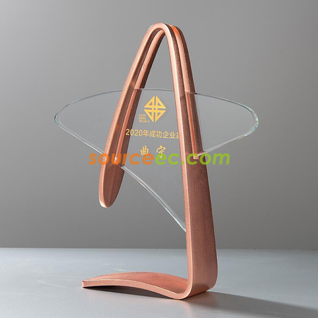 禮品訂造創意金銀銅水晶金屬獎座紀念品