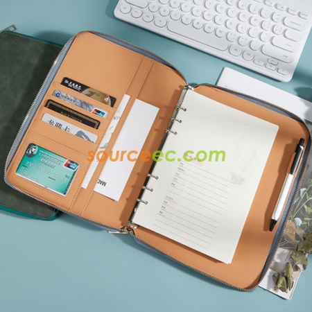禮品訂造PU拉鏈筆記本紀念品