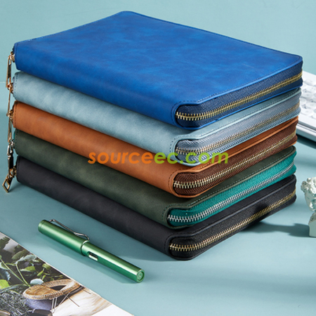 禮品訂造PU拉鏈筆記本紀念品