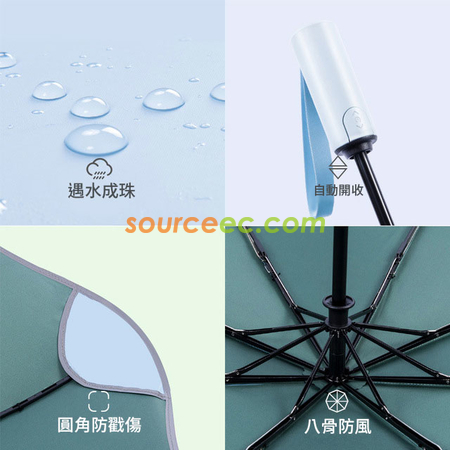 禮品訂造全自動三摺黑膠自動開收折疊傘紀念品