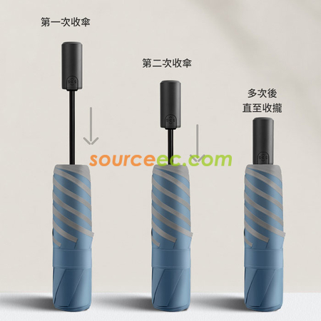 禮品訂造全自動三摺黑膠自動開收折疊傘紀念品