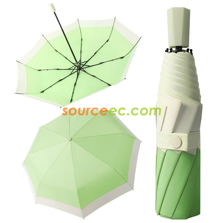 禮品訂造小清新三摺傘晴雨兩用折疊傘韓系創意接邊廣告雨傘紀念品