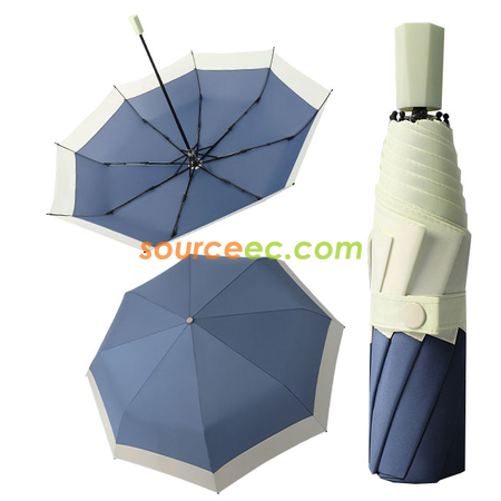 禮品訂造小清新三摺傘晴雨兩用折疊傘韓系創意接邊廣告雨傘紀念品