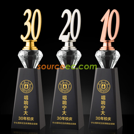 禮品訂造週年紀念水晶座紀念品