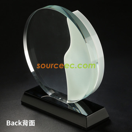 禮品訂造單面陶瓷水晶紀念座紀念品