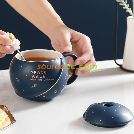 禮品訂造太空人星球陶瓷杯紀念品