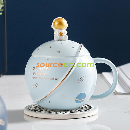 禮品訂造太空人星球陶瓷杯紀念品