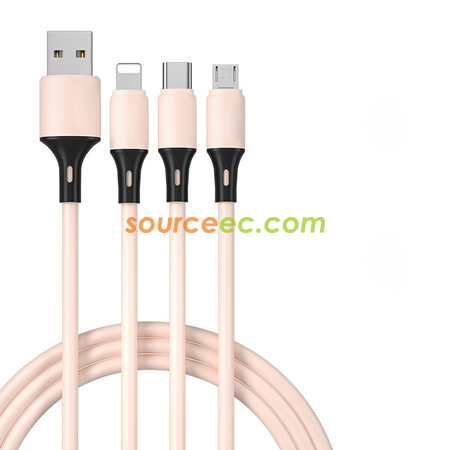 禮品訂造矽膠三合一充電線紀念品