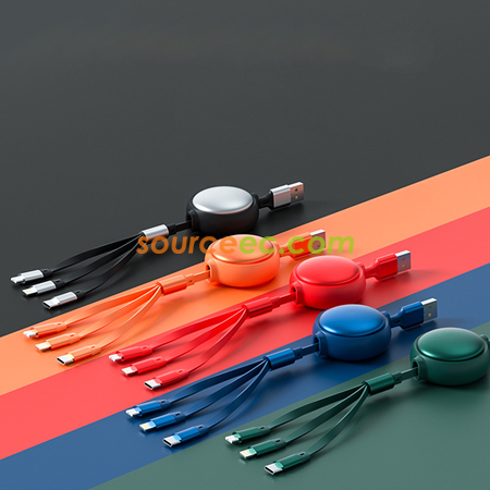 禮品訂造馬卡龍三合一伸縮資料線紀念品