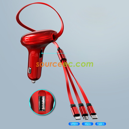 禮品訂造三合一車載充電器紀念品