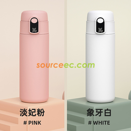 禮品訂造LED溫顯杯彈跳蓋智能保溫杯316不銹鋼雙層杯保溫紀念品