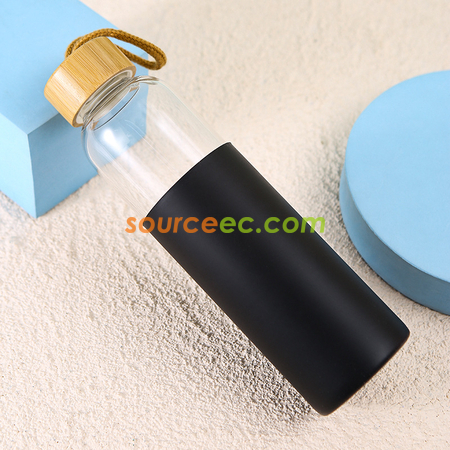 禮品訂造隔熱竹蓋玻璃樽紀念品