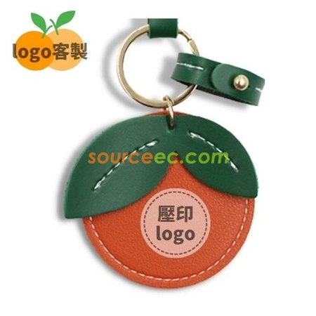 禮品訂造橘子鑰匙扣可愛門禁卡套汽車鑰匙扣掛件包包掛件紀念品