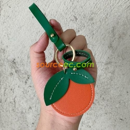 禮品訂造橘子鑰匙扣可愛門禁卡套汽車鑰匙扣掛件包包掛件紀念品