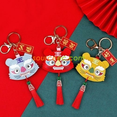 虎年新品中國風福虎生威招財虎創意鑰匙扣汽車掛飾包掛新年禮品