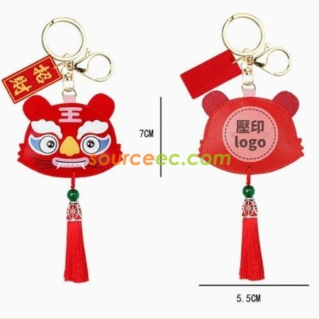 禮品訂造虎年新品中國風福虎生威招財虎創意鑰匙扣汽車掛飾包掛新年禮品紀念品