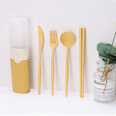 禮品訂造麥稈餐具套裝紀念品
