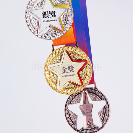 禮品訂造轉動幸運星獎牌紀念品