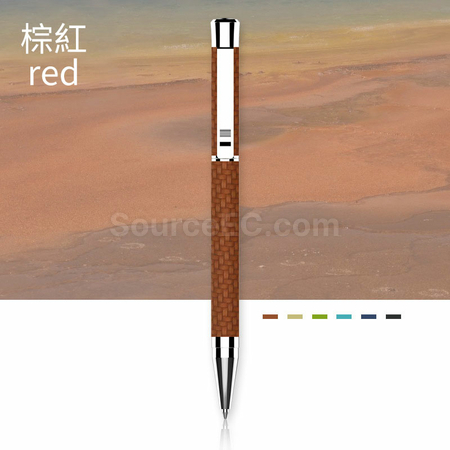 禮品訂造PU皮質按壓原子筆紀念品