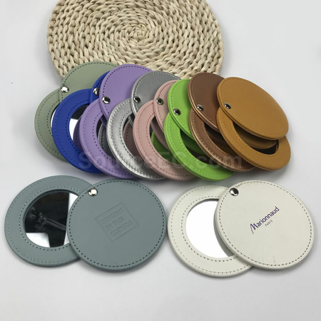 禮品訂造PU旋轉化妝鏡紀念品