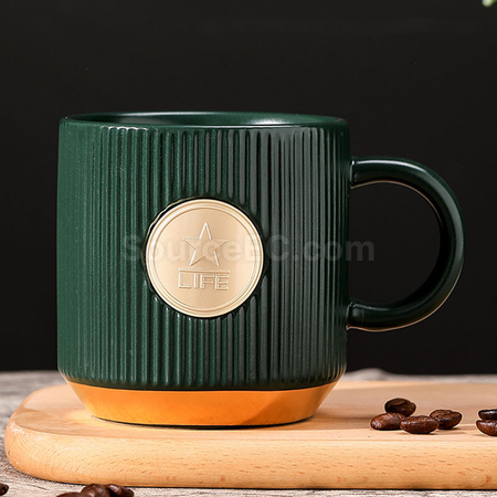 禮品訂造銅章陶瓷杯紀念品