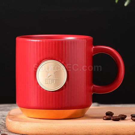 禮品訂造銅章陶瓷杯紀念品