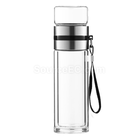 禮品訂造便攜式茶水分離玻璃杯紀念品