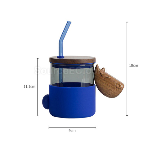 禮品訂造簡約吸管玻璃杯紀念品