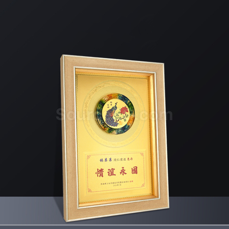 禮品訂造琉璃實木獎牌紀念品