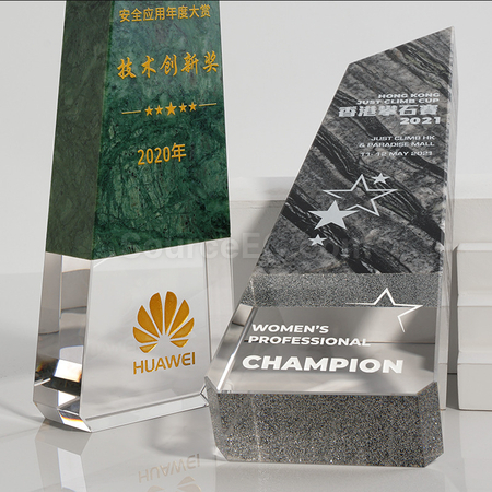 禮品訂造大理石創意水晶獎座紀念品