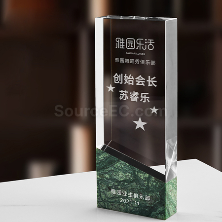 禮品訂造大理石創意水晶獎座紀念品
