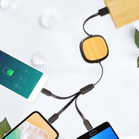 禮品訂造伸縮竹木充電線紀念品