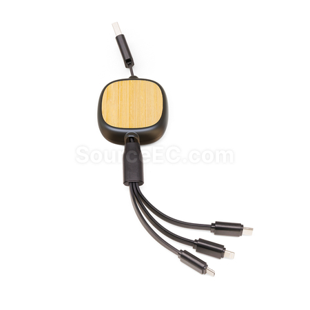 禮品訂造伸縮竹木充電線紀念品