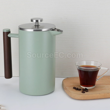 禮品訂造304雙層隔熱法壓咖啡壺紀念品