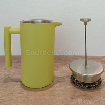 禮品訂造304雙層隔熱法壓咖啡壺紀念品