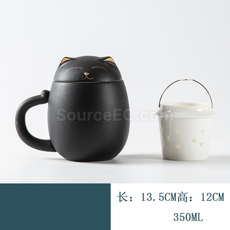 禮品訂造招財貓泡茶杯紀念品