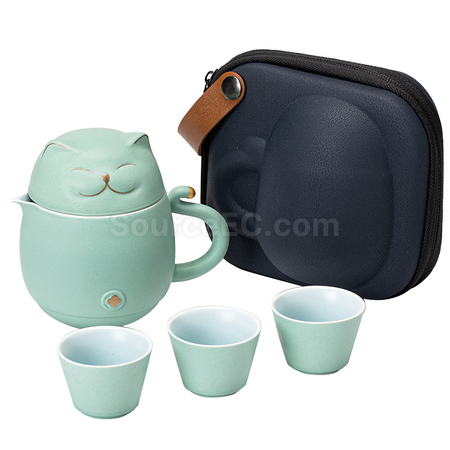 禮品訂造招財貓泡茶杯紀念品