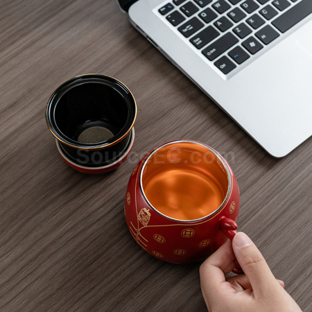 禮品訂造招財貓泡茶杯紀念品